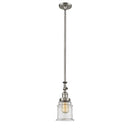 Canton Mini Pendant shown in the Brushed Satin Nickel finish with a Clear shade