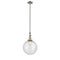 Beacon Mini Pendant shown in the Brushed Satin Nickel finish with a Seedy shade