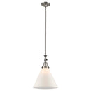 Cone Mini Pendant shown in the Brushed Satin Nickel finish with a Matte White shade