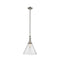 Cone Mini Pendant shown in the Brushed Satin Nickel finish with a Seedy shade