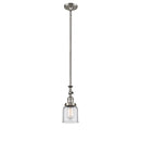 Bell Mini Pendant shown in the Brushed Satin Nickel finish with a Clear shade