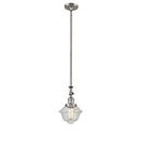 Oxford Mini Pendant shown in the Brushed Satin Nickel finish with a Seedy shade