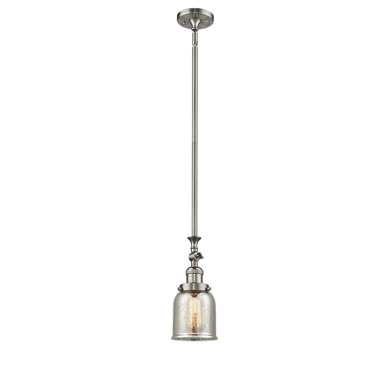 Bell Mini Pendant shown in the Brushed Satin Nickel finish with a Silver Plated Mercury shade