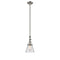 Cone Mini Pendant shown in the Brushed Satin Nickel finish with a Clear shade