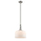 Bell Mini Pendant shown in the Brushed Satin Nickel finish with a Matte White shade