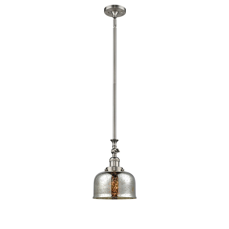 Bell Mini Pendant shown in the Brushed Satin Nickel finish with a Silver Plated Mercury shade