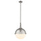 Hampden Pendant shown in the Brushed Satin Nickel finish with a Matte White shade