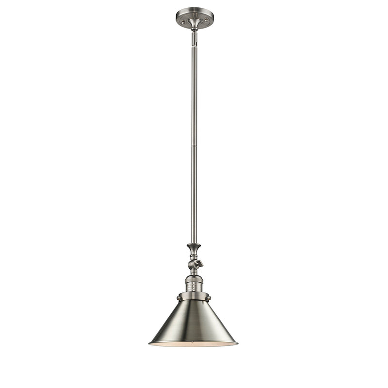 Briarcliff Mini Pendant shown in the Brushed Satin Nickel finish with a Brushed Satin Nickel shade