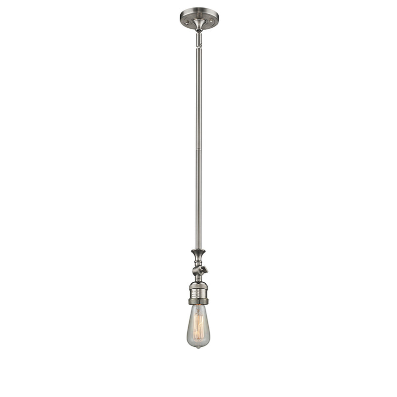 Bare Bulb Mini Pendant shown in the Brushed Satin Nickel finish