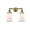 Canton Bath Vanity Light shown in the Antique Brass finish with a Matte White shade
