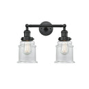 Canton Bath Vanity Light shown in the Matte Black finish with a Clear shade