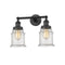 Canton Bath Vanity Light shown in the Matte Black finish with a Seedy shade