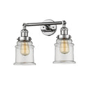 Canton Bath Vanity Light shown in the Polished Chrome finish with a Clear shade