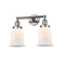 Canton Bath Vanity Light shown in the Polished Nickel finish with a Matte White shade