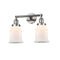 Canton Bath Vanity Light shown in the Polished Nickel finish with a Matte White shade