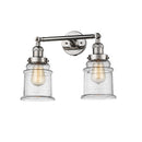 Canton Bath Vanity Light shown in the Polished Nickel finish with a Seedy shade