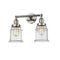 Canton Bath Vanity Light shown in the Polished Nickel finish with a Seedy shade