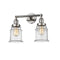 Canton Bath Vanity Light shown in the Polished Nickel finish with a Seedy shade