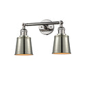 Addison Bath Vanity Light shown in the Polished Nickel finish with a Polished Nickel shade