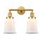 Canton Bath Vanity Light shown in the Satin Gold finish with a Matte White shade