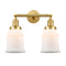 Canton Bath Vanity Light shown in the Satin Gold finish with a Matte White shade