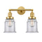 Canton Bath Vanity Light shown in the Satin Gold finish with a Clear shade
