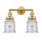Canton Bath Vanity Light shown in the Satin Gold finish with a Seedy shade