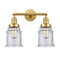Canton Bath Vanity Light shown in the Satin Gold finish with a Seedy shade