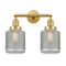 Stanton Bath Vanity Light shown in the Satin Gold finish with a Clear Wire Mesh shade