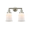 Canton Bath Vanity Light shown in the Brushed Satin Nickel finish with a Matte White shade