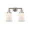 Canton Bath Vanity Light shown in the Brushed Satin Nickel finish with a Matte White shade