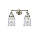 Canton Bath Vanity Light shown in the Brushed Satin Nickel finish with a Clear shade