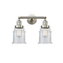 Canton Bath Vanity Light shown in the Brushed Satin Nickel finish with a Clear shade