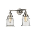 Canton Bath Vanity Light shown in the Brushed Satin Nickel finish with a Seedy shade