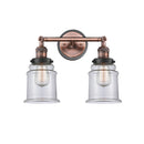 Canton Bath Vanity Light shown in the Antique Copper finish with a Clear shade