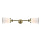 Canton Bath Vanity Light shown in the Antique Brass finish with a Matte White shade