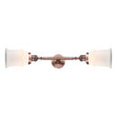 Canton Bath Vanity Light shown in the Antique Copper finish with a Matte White shade