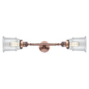 Canton Bath Vanity Light shown in the Antique Copper finish with a Clear shade