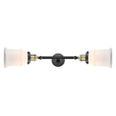 Canton Bath Vanity Light shown in the Black Antique Brass finish with a Matte White shade