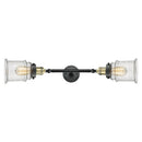 Canton Bath Vanity Light shown in the Black Antique Brass finish with a Seedy shade