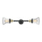 Bellmont Bath Vanity Light shown in the Black Antique Brass finish with a Seedy shade