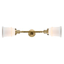Canton Bath Vanity Light shown in the Brushed Brass finish with a Matte White shade