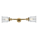 Canton Bath Vanity Light shown in the Brushed Brass finish with a Clear shade