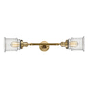 Canton Bath Vanity Light shown in the Brushed Brass finish with a Seedy shade