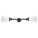 Canton Bath Vanity Light shown in the Matte Black finish with a Matte White shade