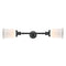 Canton Bath Vanity Light shown in the Matte Black finish with a Matte White shade