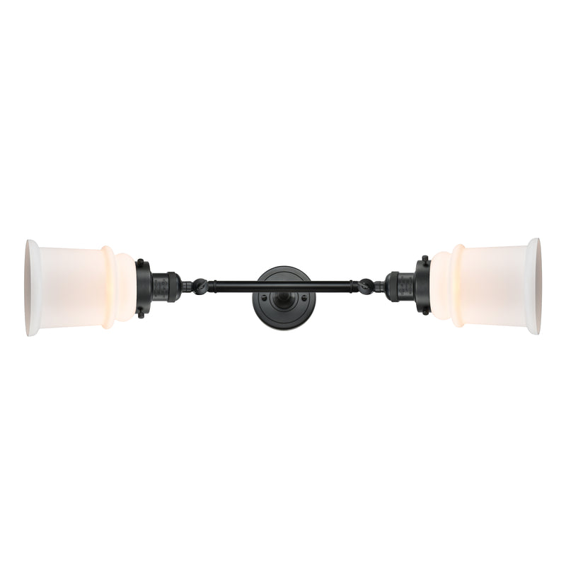 Canton Bath Vanity Light shown in the Matte Black finish with a Matte White shade