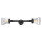 Bellmont Bath Vanity Light shown in the Matte Black finish with a Seedy shade