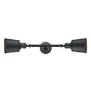 Addison Bath Vanity Light shown in the Matte Black finish with a Matte Black shade