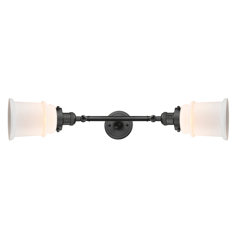 Canton Bath Vanity Light shown in the Oil Rubbed Bronze finish with a Matte White shade
